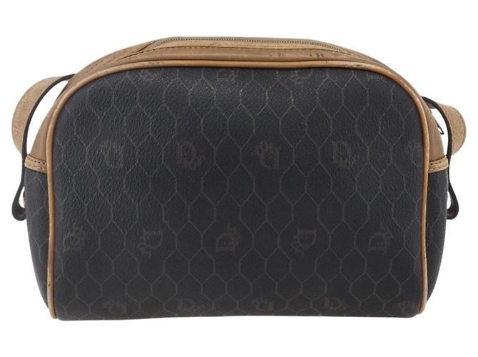 Borsa a spalla in tela a nido d'ape PVC nera e dorata Auth BA7694 Christian Dior Nero D'oro - vista 3