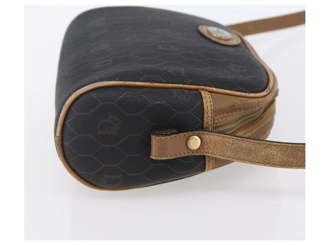 Borsa a spalla in tela a nido d'ape PVC nera e dorata Auth BA7694 Christian Dior Nero D'oro - vista 5