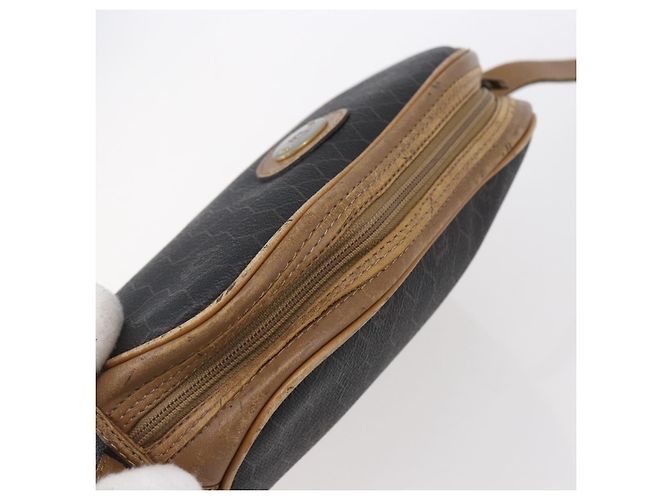Borsa a spalla in tela a nido d'ape PVC nera e dorata Auth BA7694 Christian Dior Nero D'oro - vista 6