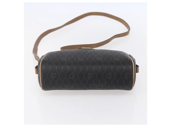 Borsa a spalla in tela a nido d'ape PVC nera e dorata Auth BA7694 Christian Dior Nero D'oro - vista 9