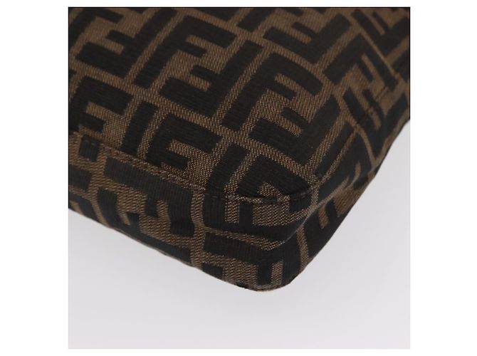 Borsa a spalla Mamma Baguette in tela Zucca FENDI nera e marrone Auth ka126 Nero - vista 15