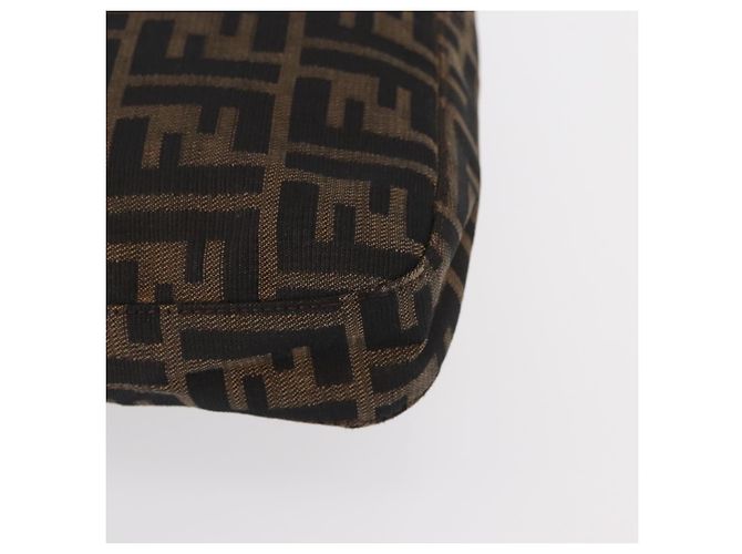 Borsa a spalla Mamma Baguette in tela Zucca FENDI nera e marrone Auth ka126 Nero - vista 16
