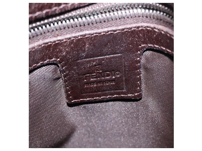 Borsa a spalla Mamma Baguette in tela Zucca FENDI nera e marrone Auth ka126 Nero - vista 20