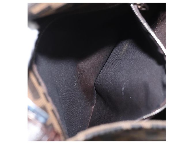 Borsa a spalla Mamma Baguette in tela Zucca FENDI nera e marrone Auth ka126 Nero - vista 24