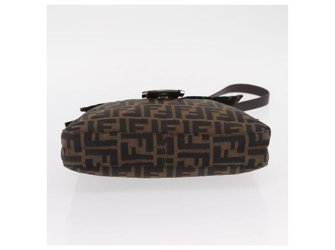 Borsa a spalla Mamma Baguette in tela Zucca FENDI nera e marrone Auth ka126 Nero - vista 5