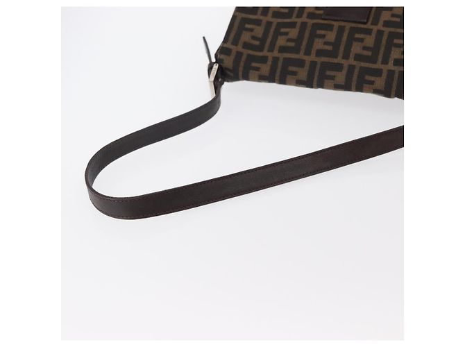 Borsa a spalla Mamma Baguette in tela Zucca FENDI nera e marrone Auth ka126 Nero - vista 7