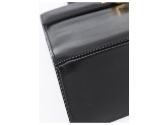 Borsa a mano Gancini in pelle Salvatore Ferragamo oro nero Auth 150953 - vista 14