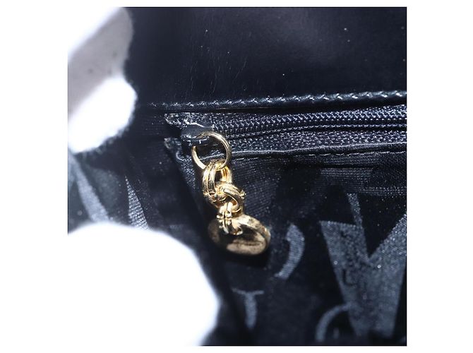 Borsa a mano Gancini in pelle Salvatore Ferragamo oro nero Auth 150953 - vista 17