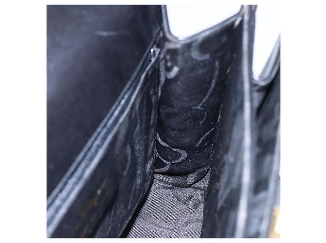Borsa a mano Gancini in pelle Salvatore Ferragamo oro nero Auth 150953 - vista 18