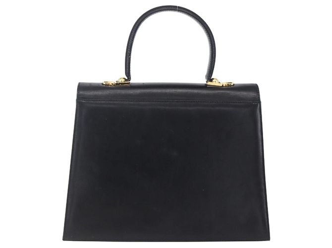 Borsa a mano Gancini in pelle Salvatore Ferragamo oro nero Auth 150953 - vista 2