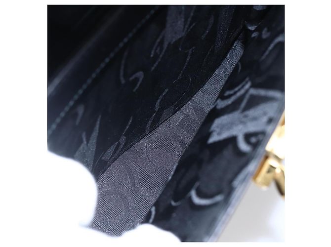 Borsa a mano Gancini in pelle Salvatore Ferragamo oro nero Auth 150953 - vista 21