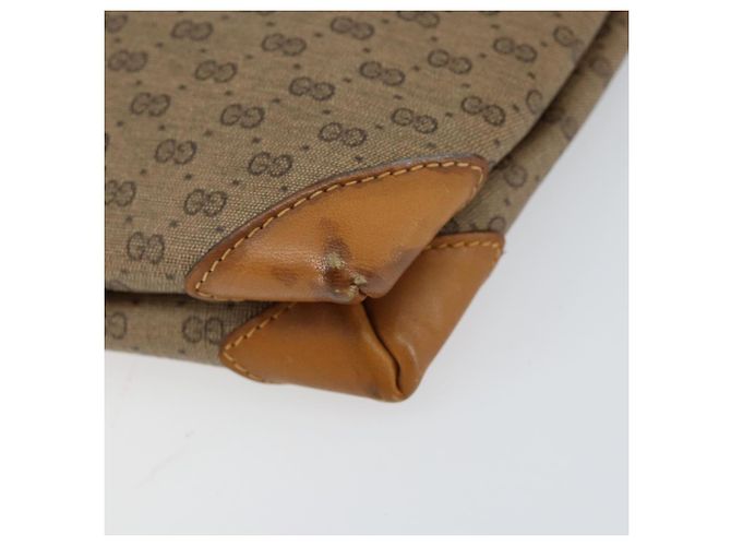 Gucci Borsa a spalla Micro GG Supreme in PVC Beige Oro Auth BA7969 D'oro - vista 10