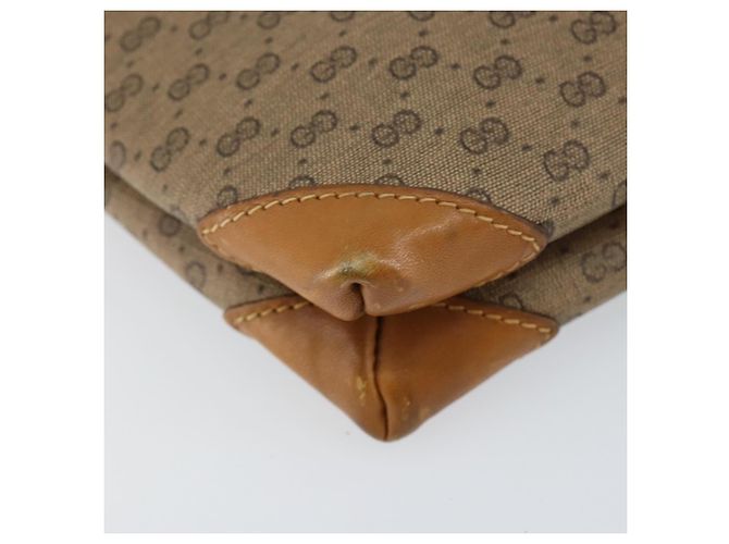 Gucci Borsa a spalla Micro GG Supreme in PVC Beige Oro Auth BA7969 D'oro - vista 11