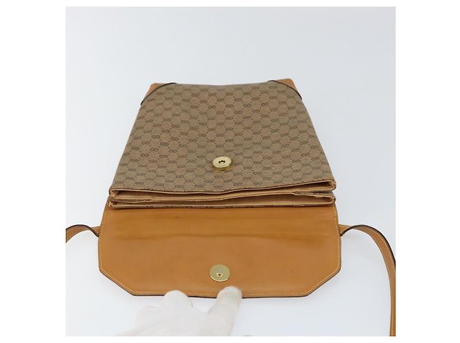 Gucci Borsa a spalla Micro GG Supreme in PVC Beige Oro Auth BA7969 D'oro - vista 16