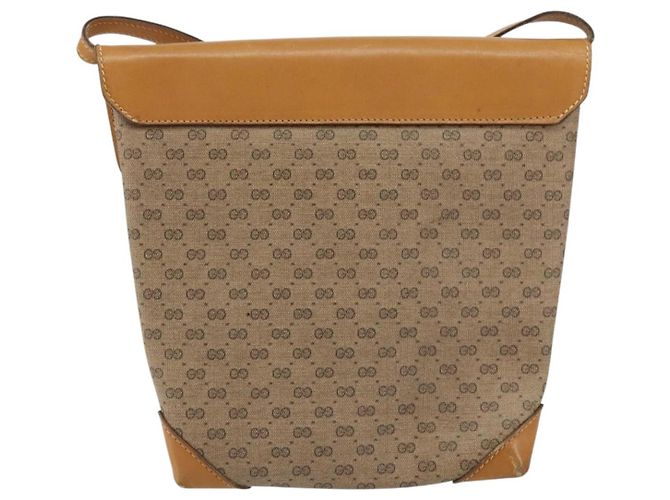 Gucci Borsa a spalla Micro GG Supreme in PVC Beige Oro Auth BA7969 D'oro - vista 3