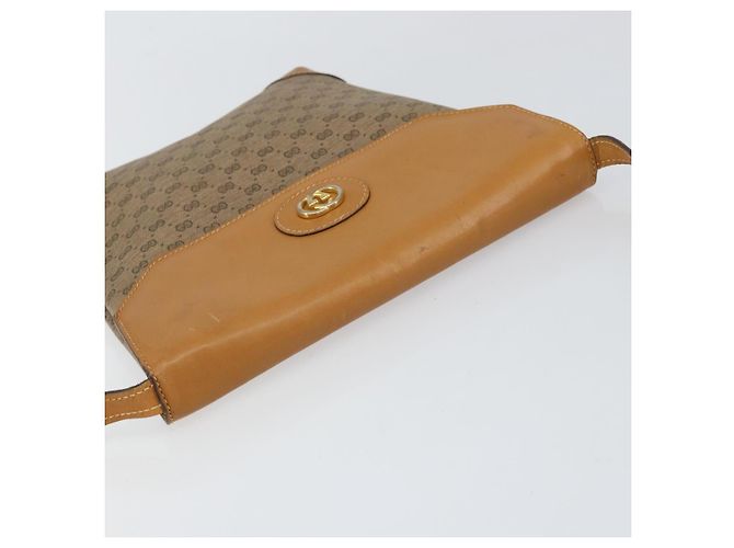Gucci Borsa a spalla Micro GG Supreme in PVC Beige Oro Auth BA7969 D'oro - vista 6