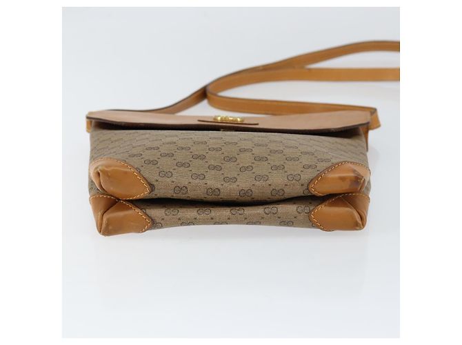 Gucci Borsa a spalla Micro GG Supreme in PVC Beige Oro Auth BA7969 D'oro - vista 9