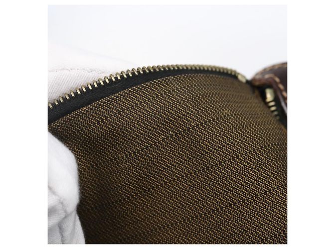 FENDI Zucca Canvas Handtasche 2-Wege Schwarz Braun Auth 150808 - Ansicht 12