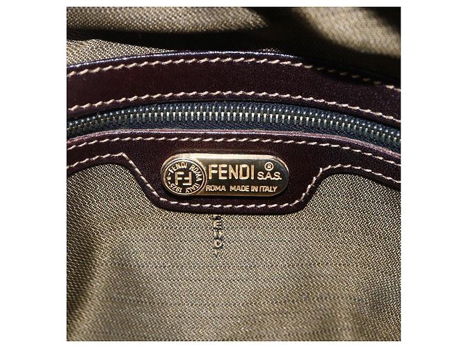 FENDI Zucca Canvas Handtasche 2-Wege Schwarz Braun Auth 150808 - Ansicht 21