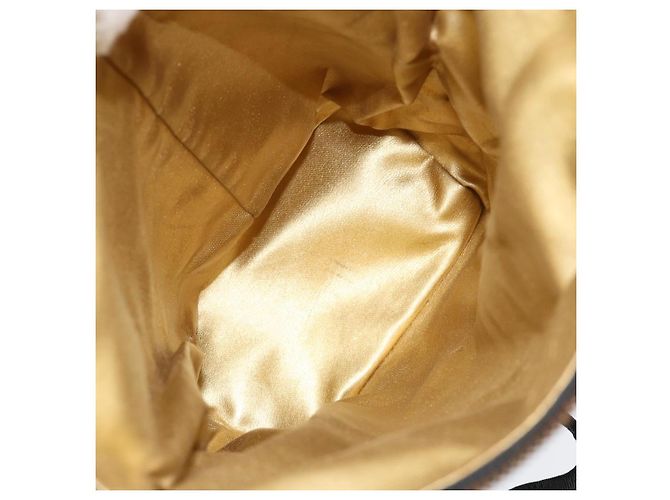 Borsa a spalla Vala in nylon nero e oro Auth 150876 di Salvatore Ferragamo D'oro - vista 11