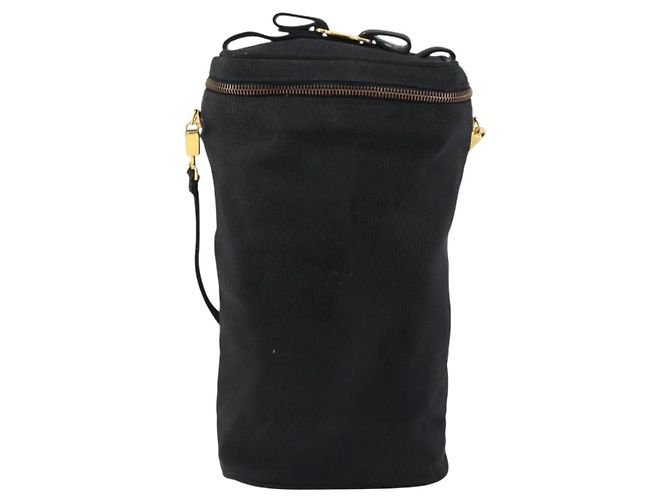 Borsa a spalla Vala in nylon nero e oro Auth 150876 di Salvatore Ferragamo D'oro - vista 13