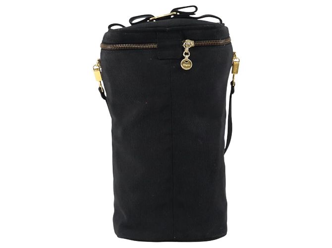 Borsa a spalla Vala in nylon nero e oro Auth 150876 di Salvatore Ferragamo D'oro - vista 2