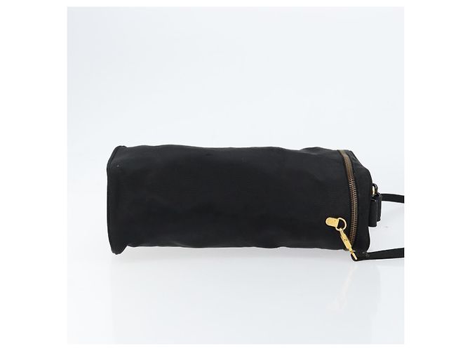 Borsa a spalla Vala in nylon nero e oro Auth 150876 di Salvatore Ferragamo D'oro - vista 3