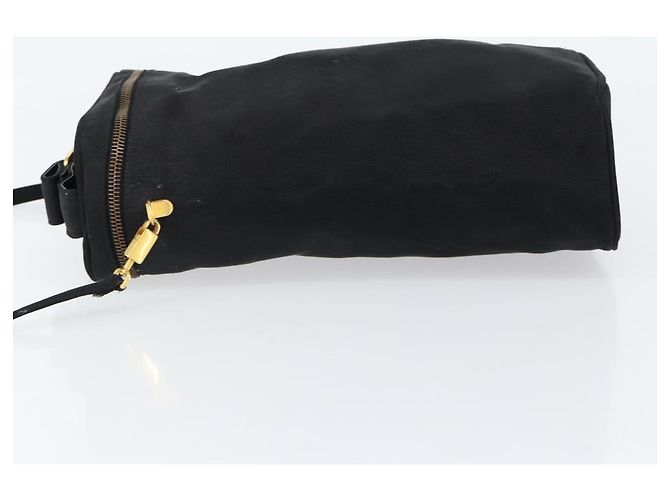 Borsa a spalla Vala in nylon nero e oro Auth 150876 di Salvatore Ferragamo D'oro - vista 4