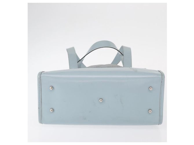 Borsa a mano in rete GUCCI in nylon azzurro chiaro argento Auth mr1557 Blu chiaro - vista 10