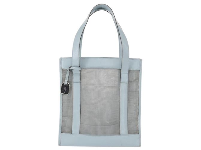 Borsa a mano in rete GUCCI in nylon azzurro chiaro argento Auth mr1557 Blu chiaro - vista 2