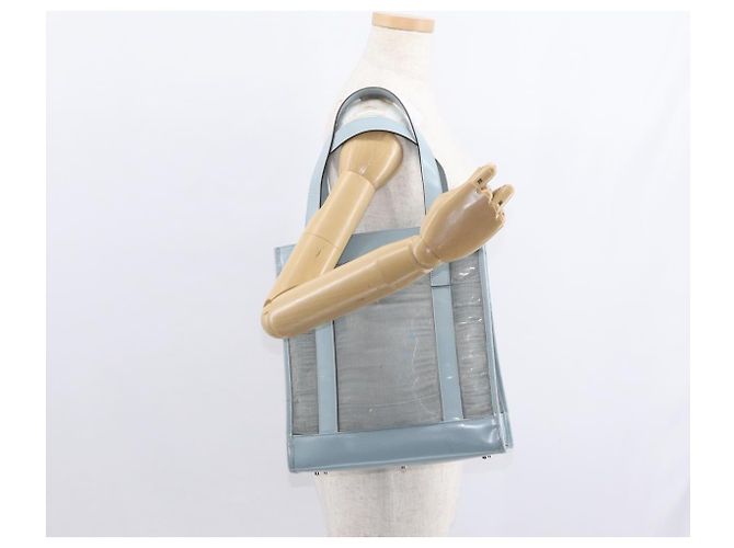 Borsa a mano in rete GUCCI in nylon azzurro chiaro argento Auth mr1557 Blu chiaro - vista 24