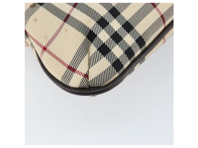 Burberry Nova Check Handtasche aus Canvas Beige Silber Auth ka136 - Ansicht 14