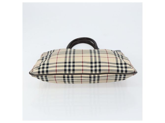 Burberry Nova Check Handtasche aus Canvas Beige Silber Auth ka136 - Ansicht 5