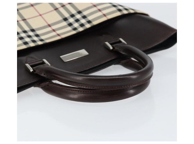 Burberry Nova Check Handtasche aus Canvas Beige Silber Auth ka136 - Ansicht 7