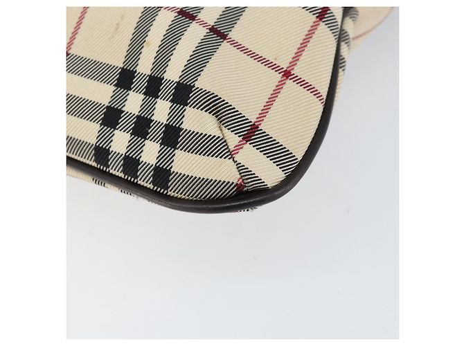 Burberry Nova Check Handtasche aus Canvas Beige Silber Auth ka136 - Ansicht 9