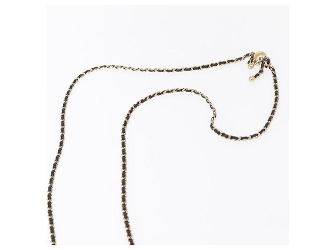 Capa para iPhone 13 Pro Max CHANEL Matelasse Chain em pele de cordeiro preta CC Auth BA8062 Preto Dourado - vista 14