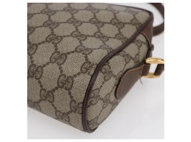 Borsa Sherry Line GG Supreme Web di GUCCI in PVC beige e oro 56 02 087 Auth BA7251 D'oro - vista 12