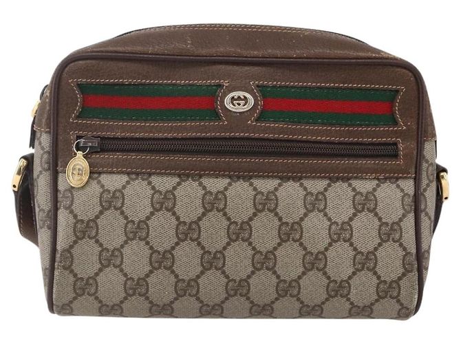 Borsa Sherry Line GG Supreme Web di GUCCI in PVC beige e oro 56 02 087 Auth BA7251 D'oro - vista 2
