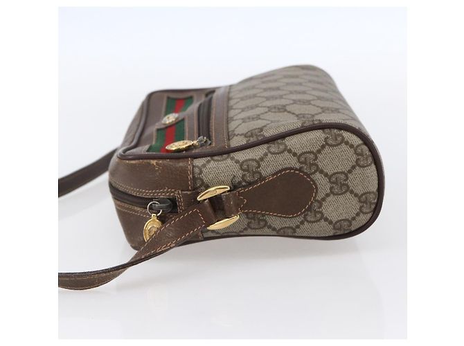 Borsa Sherry Line GG Supreme Web di GUCCI in PVC beige e oro 56 02 087 Auth BA7251 D'oro - vista 4