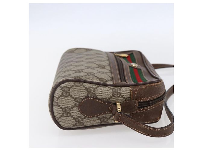 Borsa Sherry Line GG Supreme Web di GUCCI in PVC beige e oro 56 02 087 Auth BA7251 D'oro - vista 5
