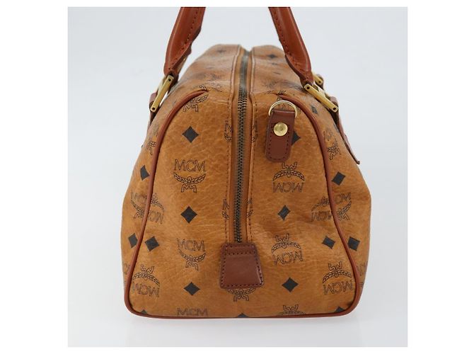 Borsa Boston MCM Logogram Vicetos in pelle PVC marrone e oro Auth gh1075 D'oro - vista 5