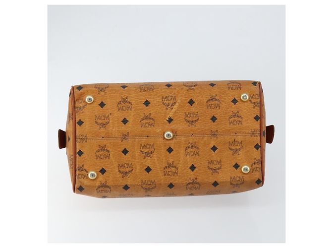 Borsa Boston MCM Logogram Vicetos in pelle PVC marrone e oro Auth gh1075 D'oro - vista 9