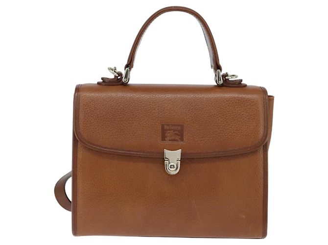 Autre Marque Borsa a mano in pelle Burberrys Nova Check 2 in 1 marrone oro Auth bs30444 D'oro - vista 13