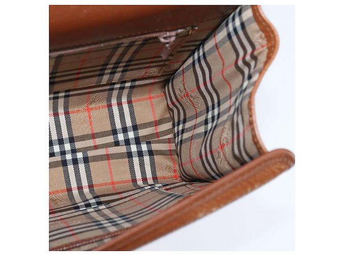 Autre Marque Borsa a mano in pelle Burberrys Nova Check 2 in 1 marrone oro Auth bs30444 D'oro - vista 19