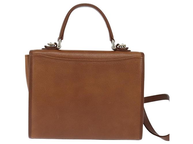 Autre Marque Borsa a mano in pelle Burberrys Nova Check 2 in 1 marrone oro Auth bs30444 D'oro - vista 2