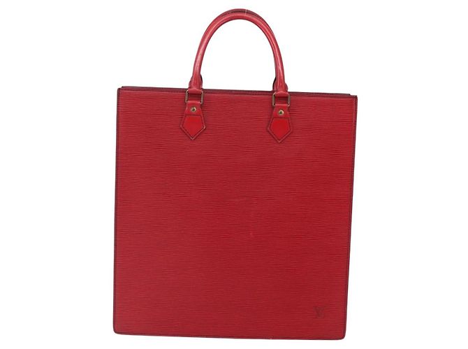 LOUIS VUITTON Epi Sac PlatPM Borsa a Mano Rossa M5274E LV Auth bs30455 Rosso - vista 13