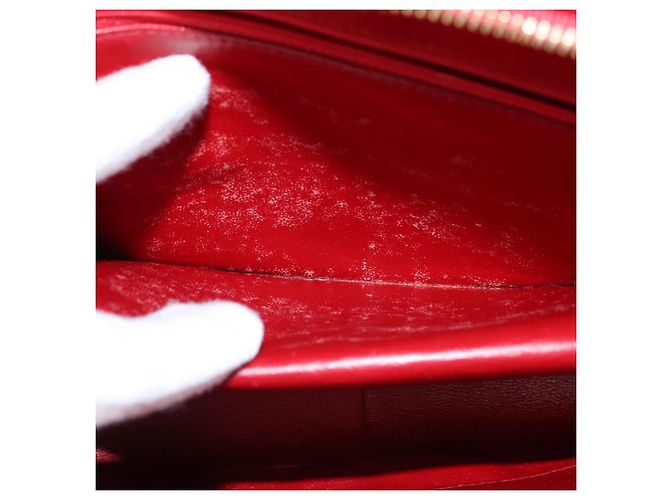 CHANEL Borsa a Spalla V Stitch in Pelle di Agnello Rossa Oro CC Auth bs30476 Rosso D'oro - view 10