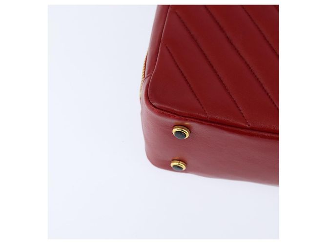 CHANEL Borsa a Spalla V Stitch in Pelle di Agnello Rossa Oro CC Auth bs30476 Rosso D'oro - view 16