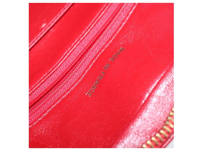 CHANEL Borsa a Spalla V Stitch in Pelle di Agnello Rossa Oro CC Auth bs30476 Rosso D'oro - view 20
