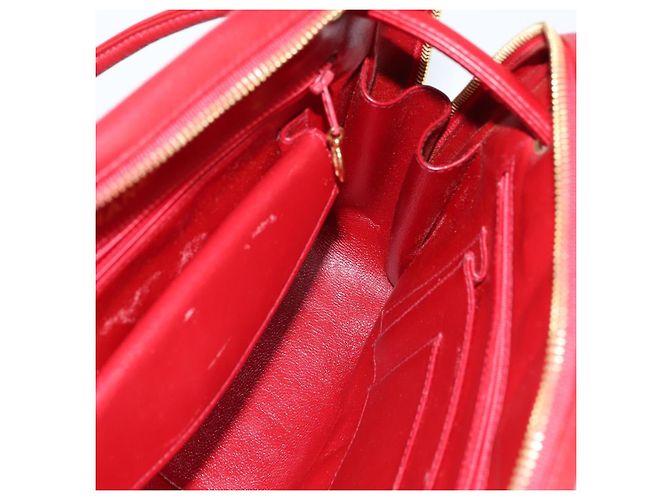 CHANEL Borsa a Spalla V Stitch in Pelle di Agnello Rossa Oro CC Auth bs30476 Rosso D'oro - view 21